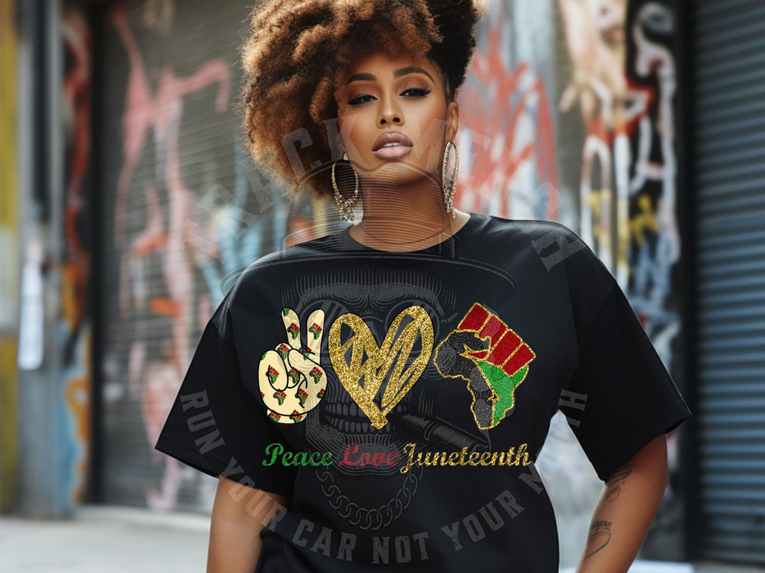 a woman with an afro standing in front of a graffiti covered wall