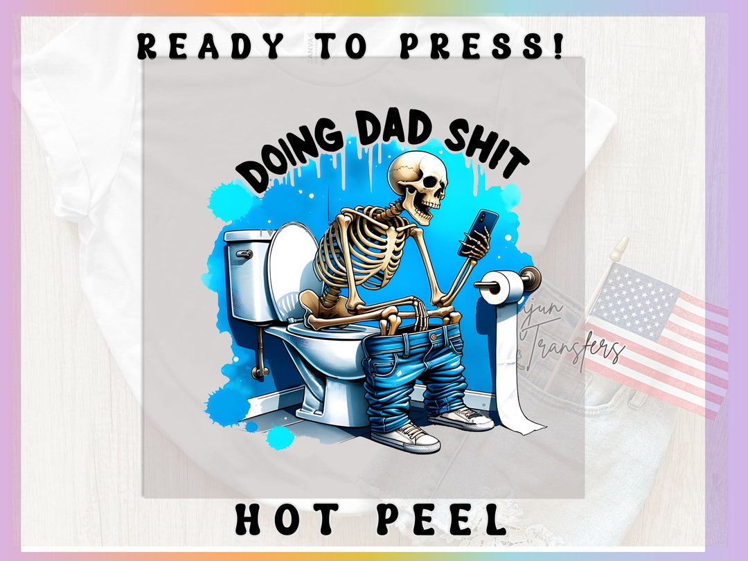 a skeleton sitting on top of a toilet