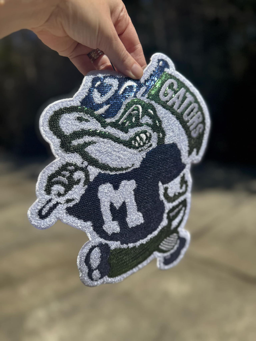 Madisonville Gator Boy Sequins and Chenille Patch