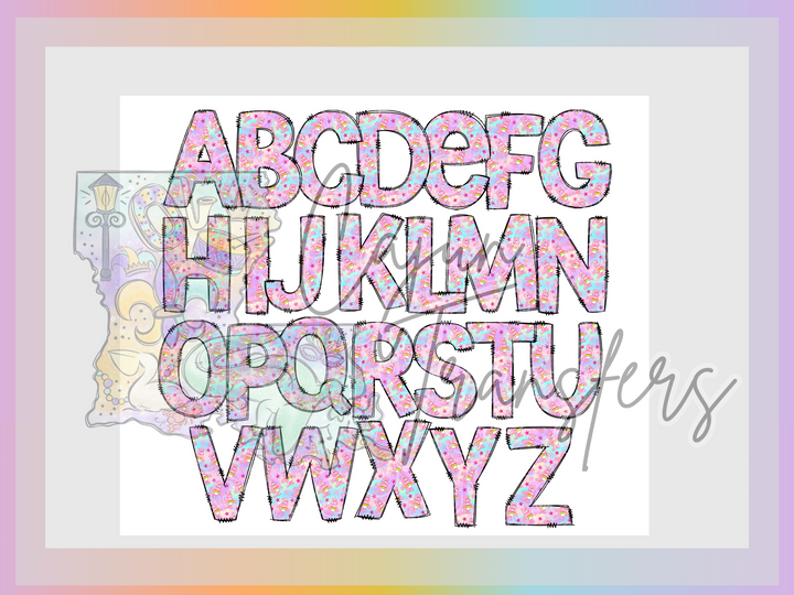the letters of the alphabet are made up of different colors