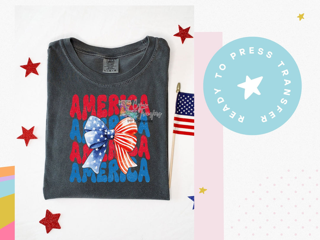 a t - shirt with an american flag on it