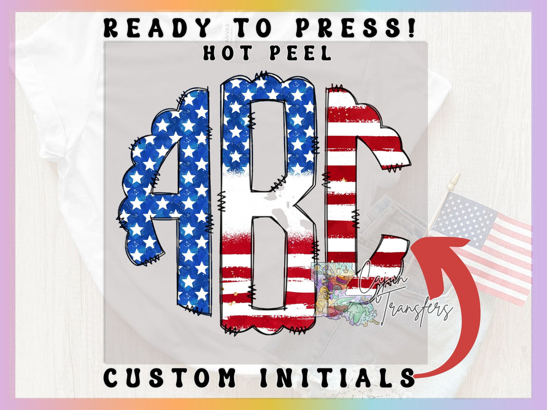 an american flag font with the words ready to press hot peel