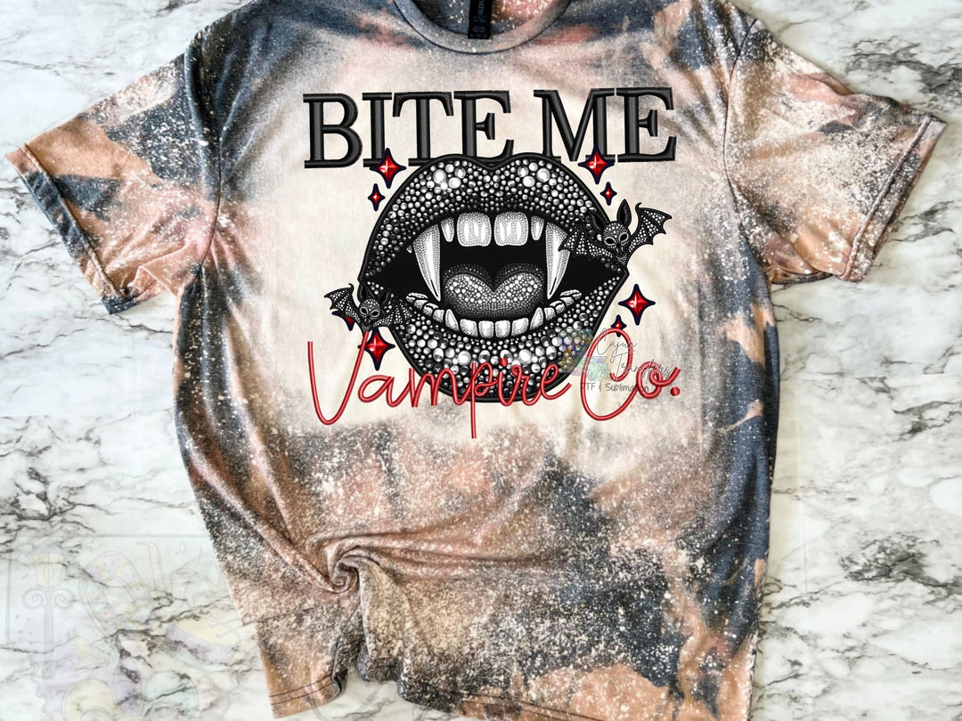 a tie dye shirt with a picture of a mouth