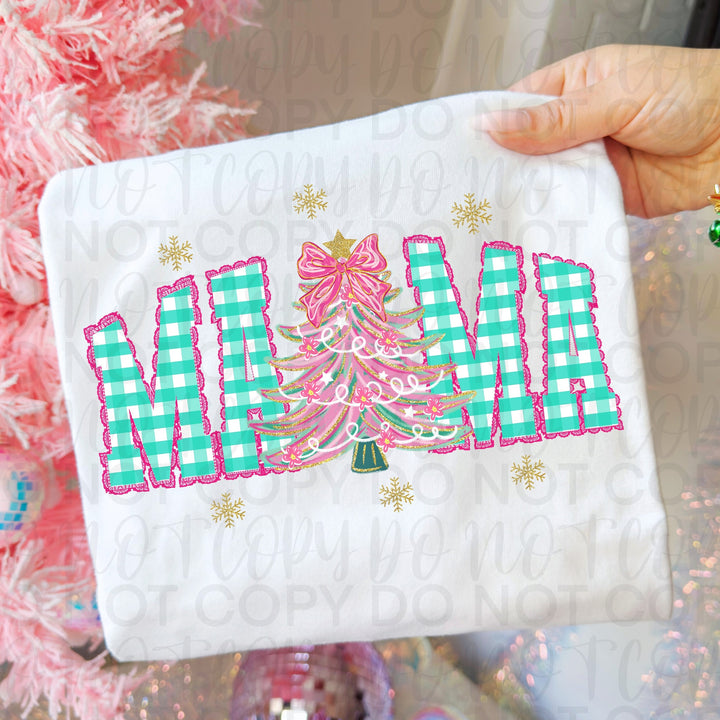 Faux Lace Christmas Mama