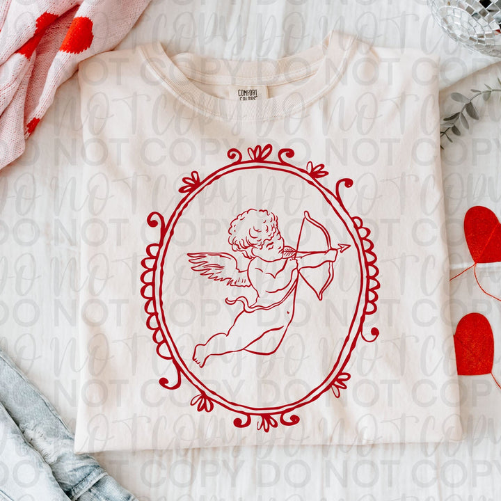 Vintage Cupid Frame-Red