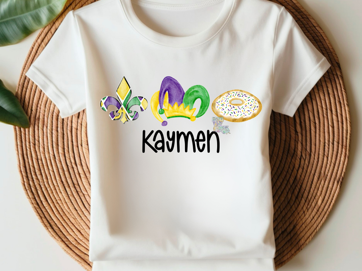 Personalized Name Mardi Gras Trio