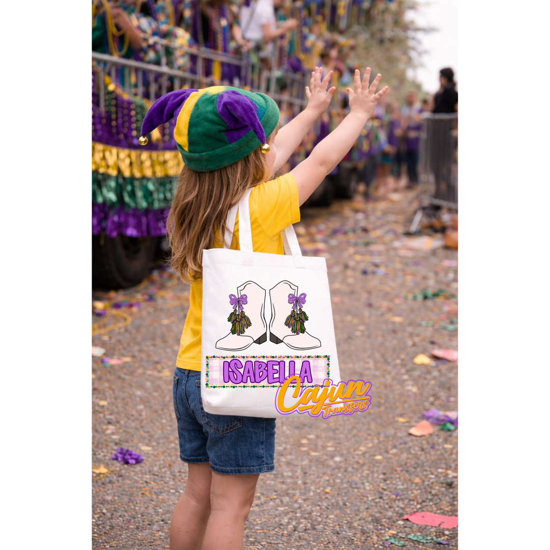 Personalized Pastel Marching Boots Bead Bag