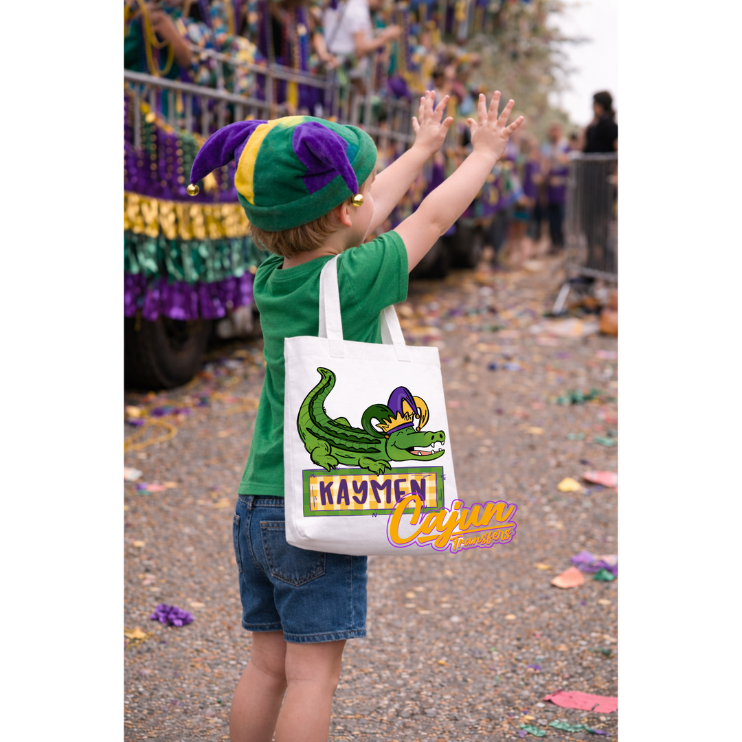 Personalized Mardi Gras Gator Bead Bag