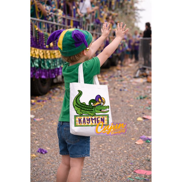 Personalized Mardi Gras Gator Bead Bag
