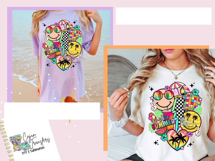 a collage of photos of a woman wearing a t - shirt