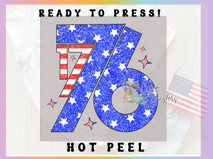 a picture of the number seventy with the american flag in the background