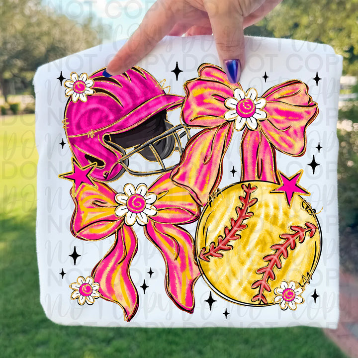 Softball & Bow Collage