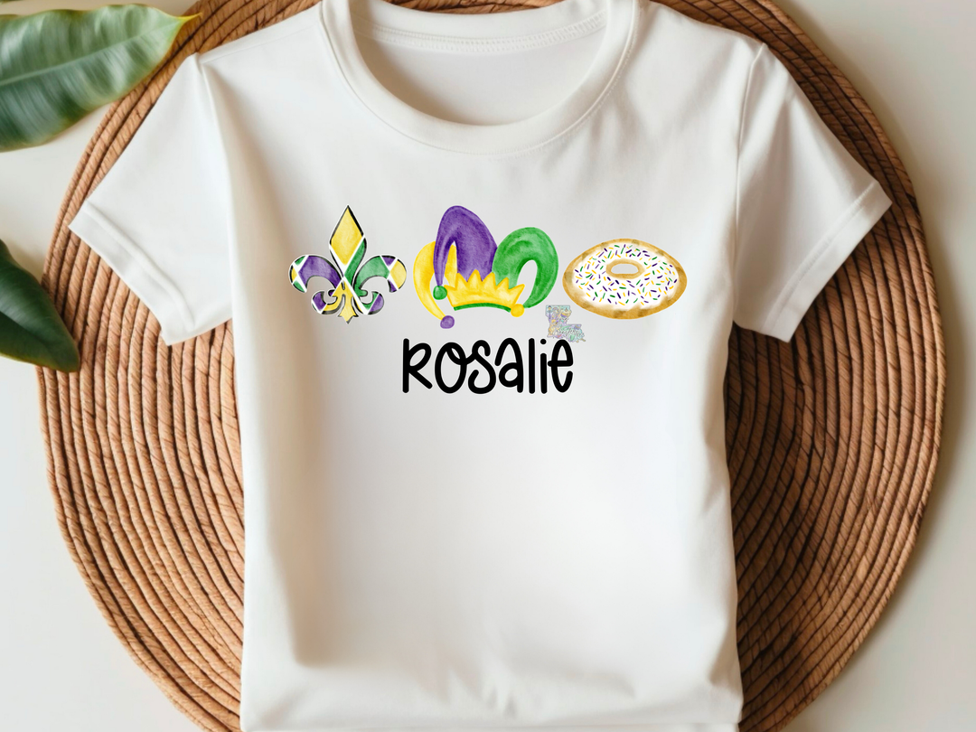 Personalized Name Mardi Gras Trio