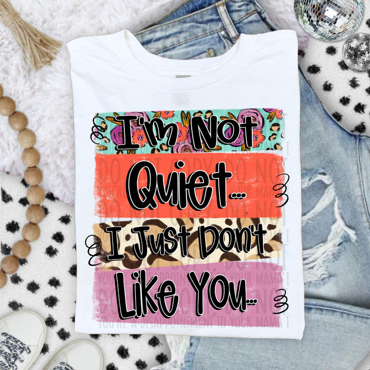 I'm not Quiet, I just Don't like You
