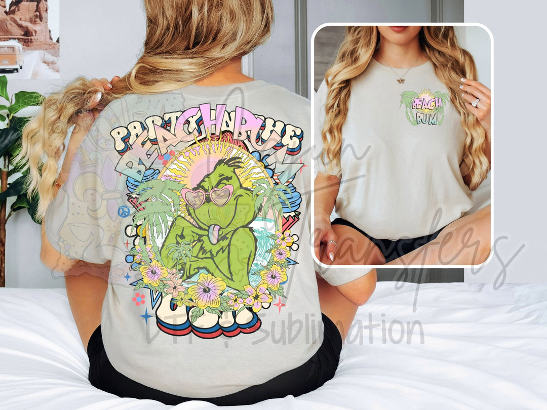 a woman sitting on top of a bed wearing a white shirt