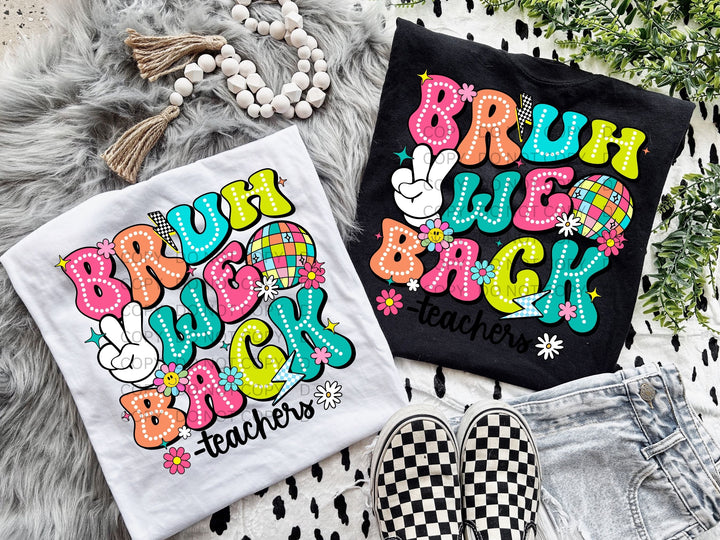a pair of t - shirts that say brunch, brunch,