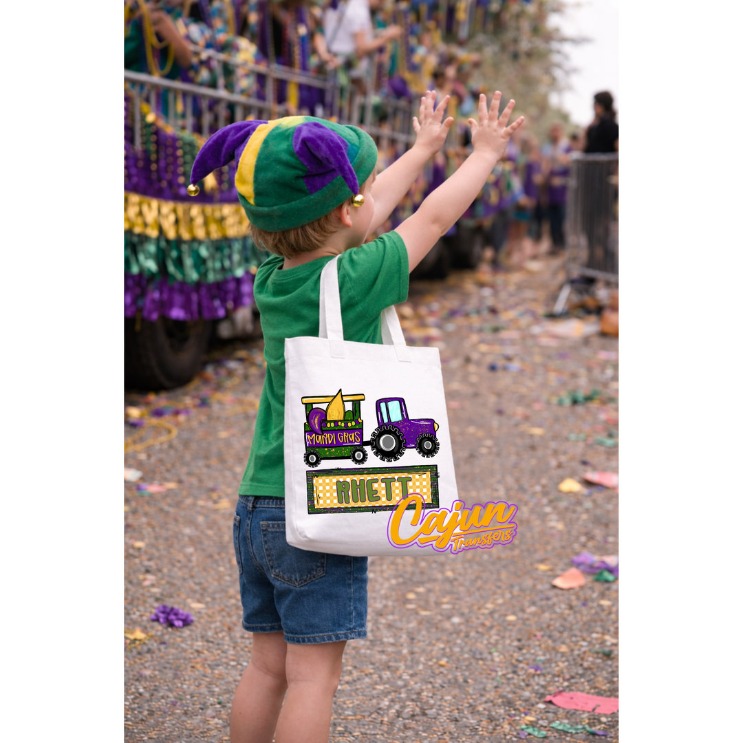 Personalized Mardi Gras Tractor