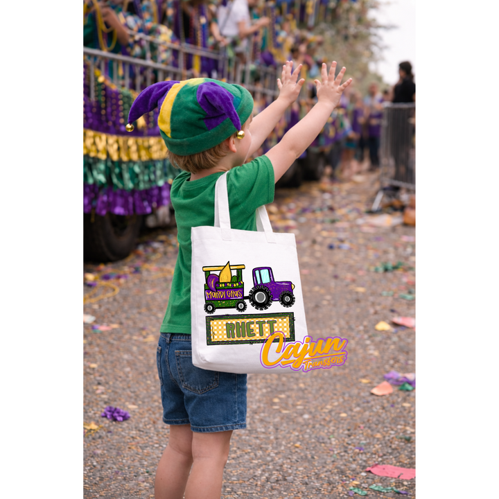 Personalized Mardi Gras Tractor