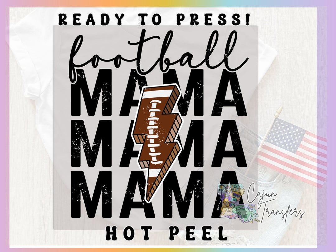 a poster with the words football mama mama on it