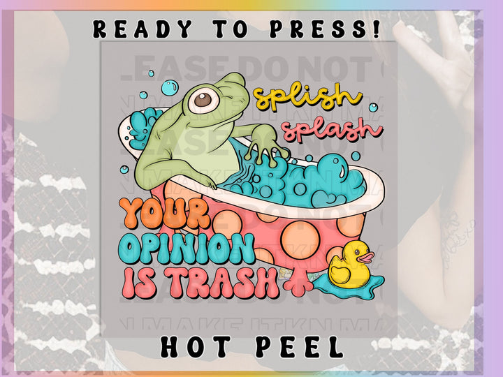 a picture of a frog in a bathtub with the words ready to press