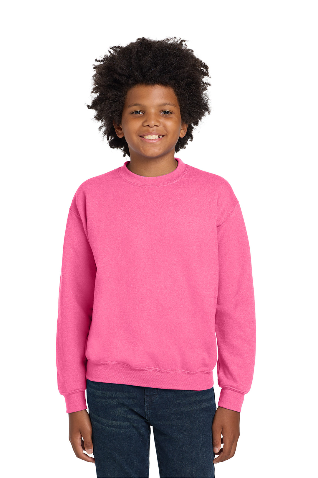 Gildan Youth Crewneck Sweatshirt - Hot Pink