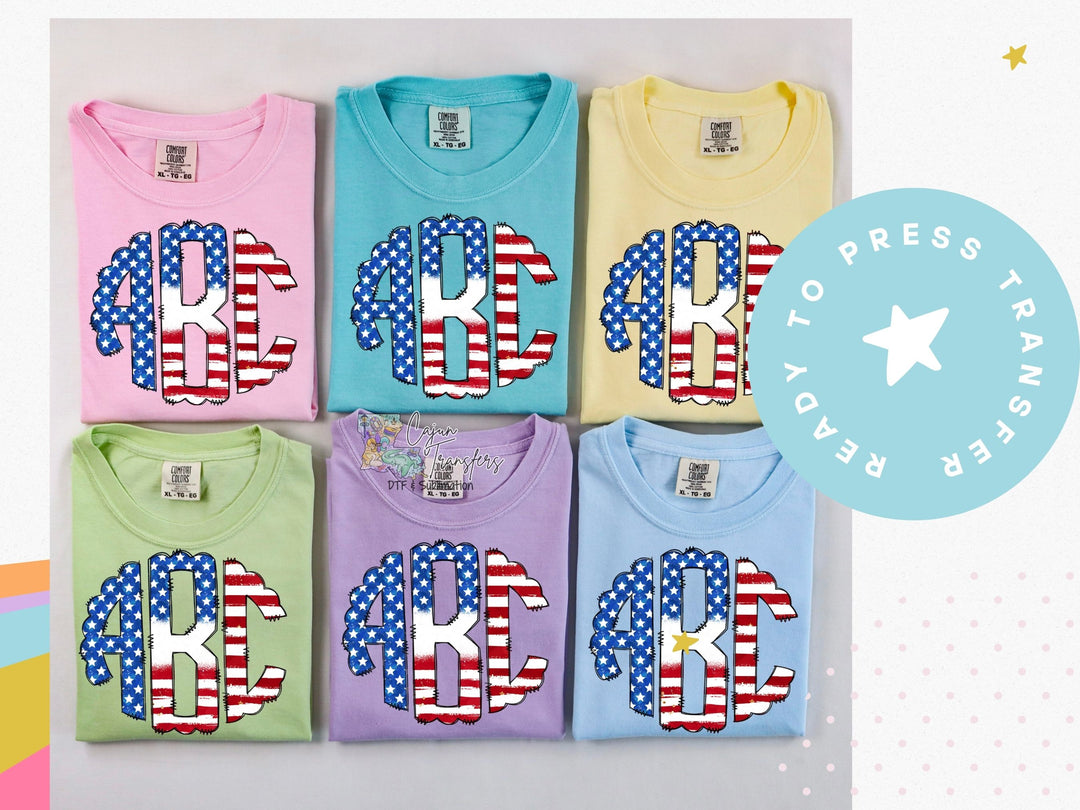 a group of four shirts with the number four on them