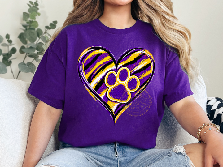 Purple & Gold Heart