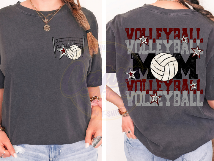 Volleyball Mom - Maroon & White