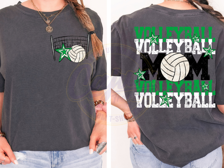 Volleyball Mom - Kelly Green & White