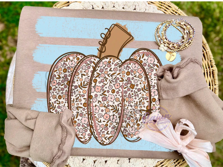 Floral Stripe Pumpkin