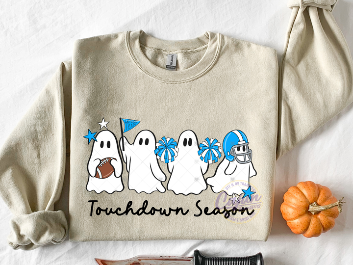 Football Ghost - Carolina Blue & White