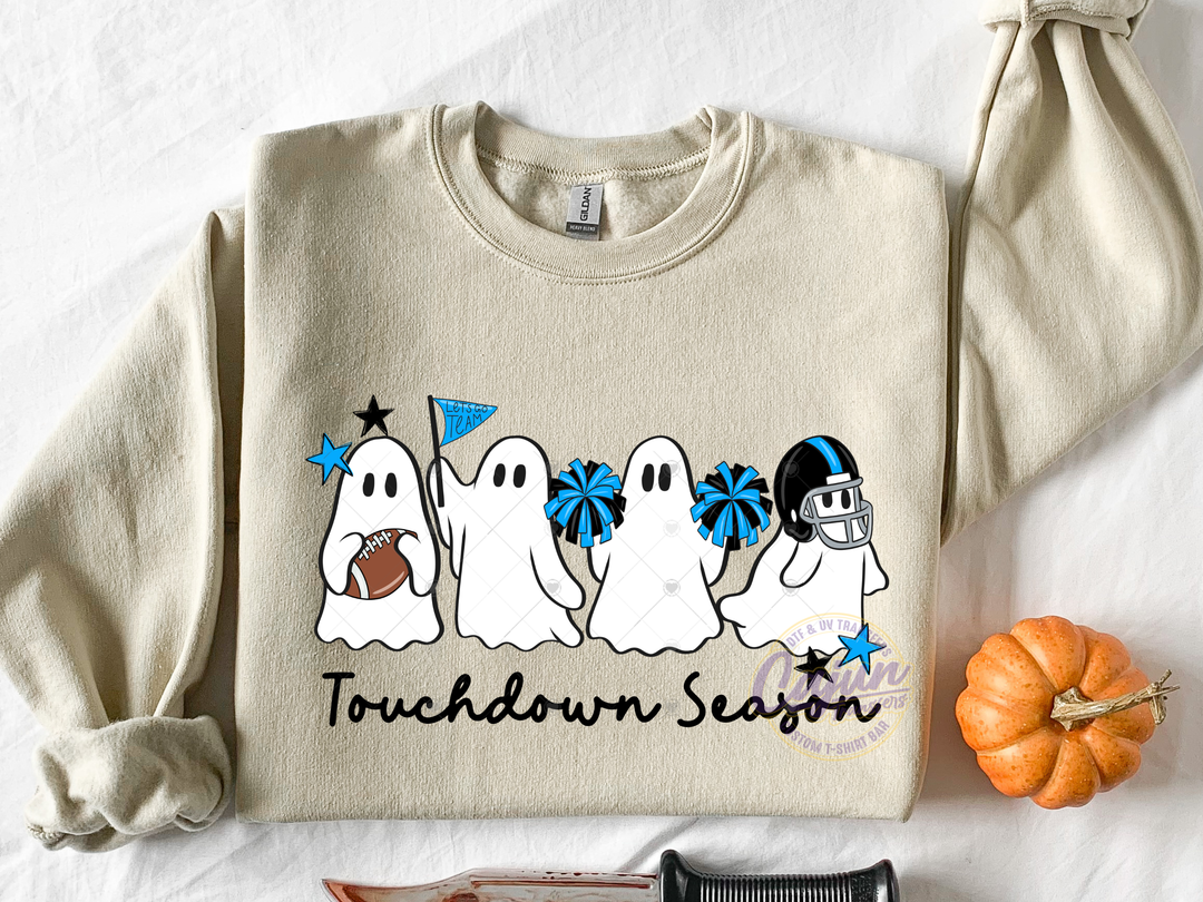 Football Ghost - Carolina Blue & Black