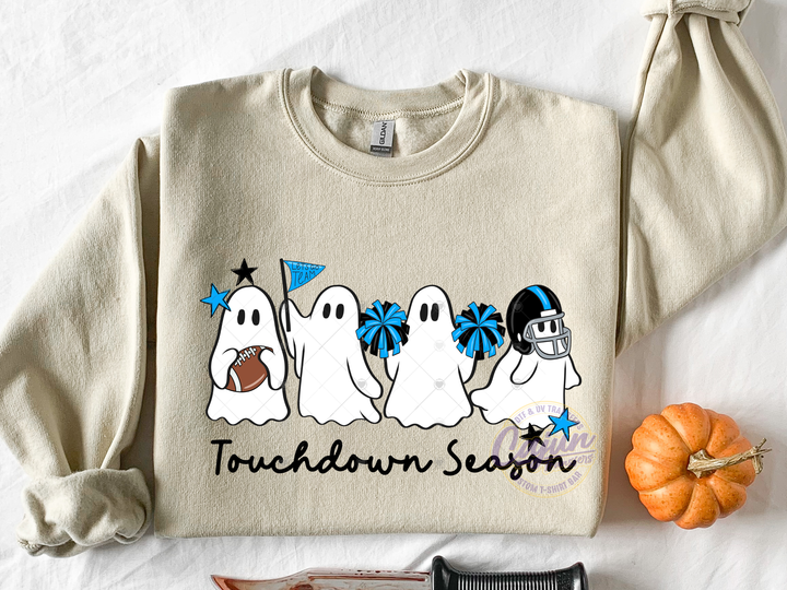 Football Ghost - Carolina Blue & Black