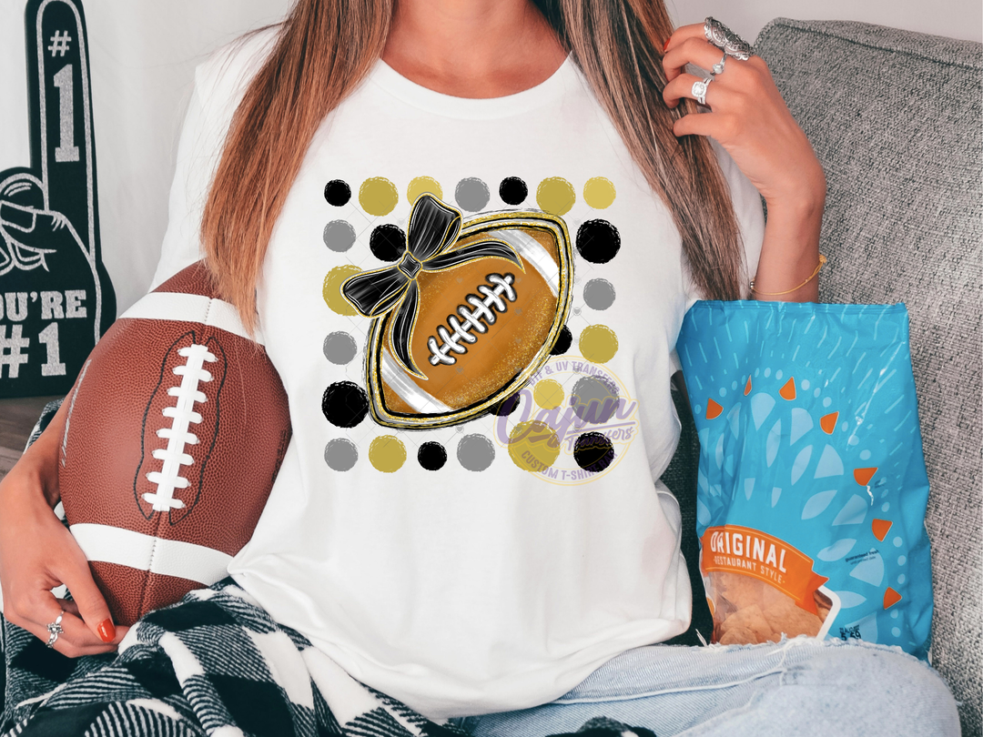 Polka Dot Football Black & Gold
