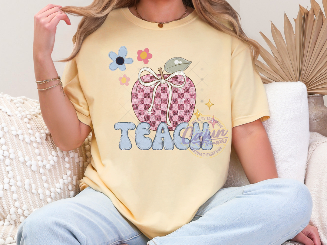 Teach Apple Faux Sequins