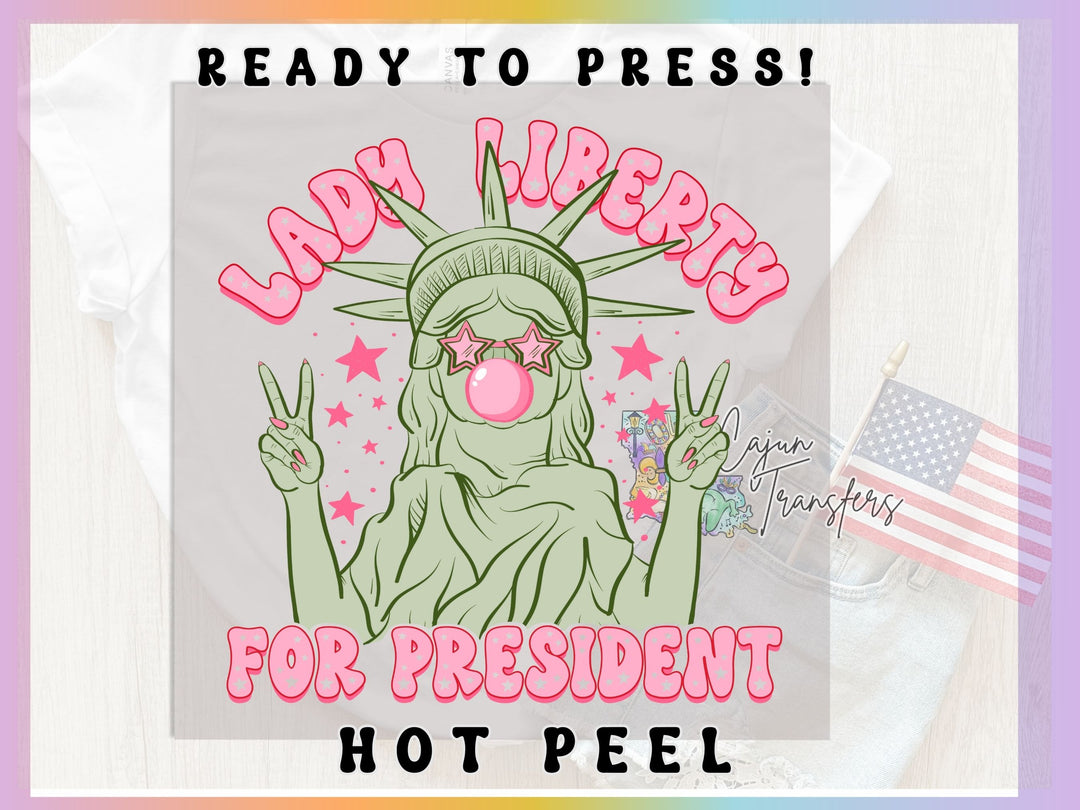 a t - shirt with the statue of liberty saying lady liberty for president hot peel