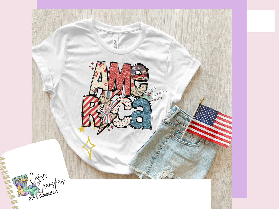 a t - shirt with the american flag on it