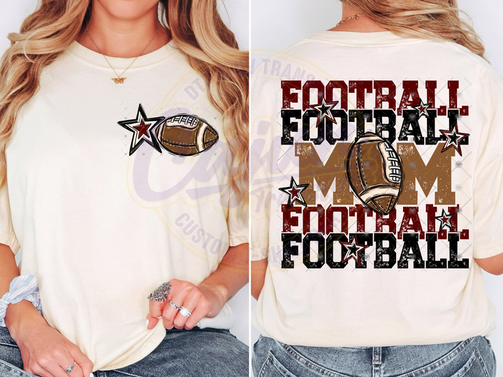 Football Mom - Black & Maroon