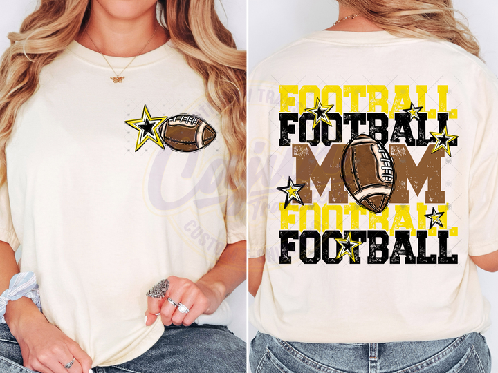 Football Mom - Black & Yellow