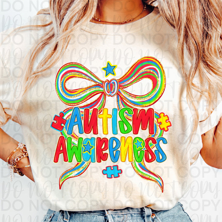 Autism Awareness Bow