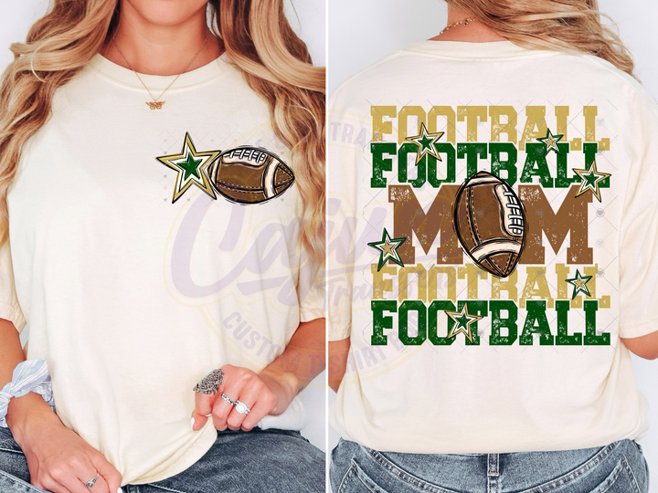 Football Mom - Forest Green & Vegas Gold