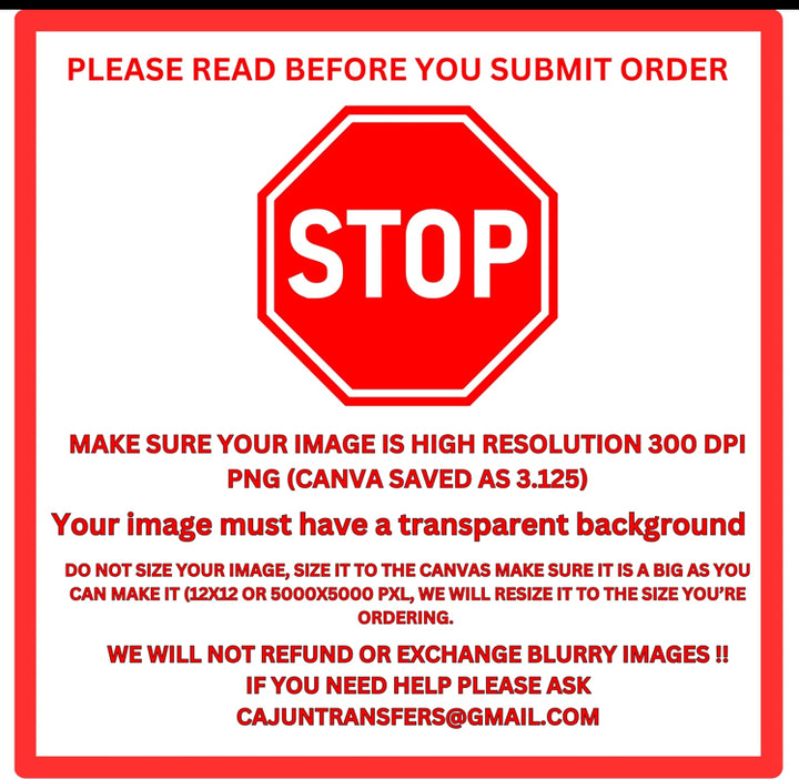 Custom Print Your Own DTF Transfers By Size