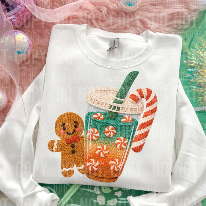 Candy Cane Coffee Faux Yarn