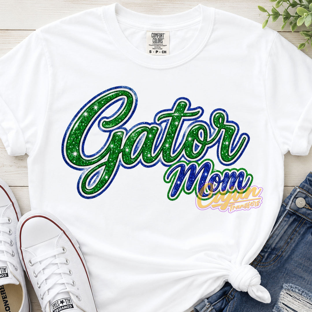 Faux Glitter Gator Mom