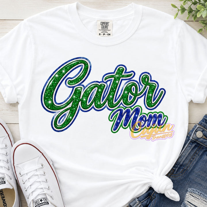 Faux Glitter Gator Mom