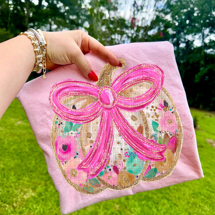 Glitter Floral Pumpkin
