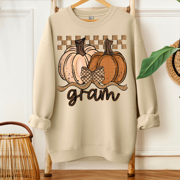 Fall Checkered Pumpkin Gram