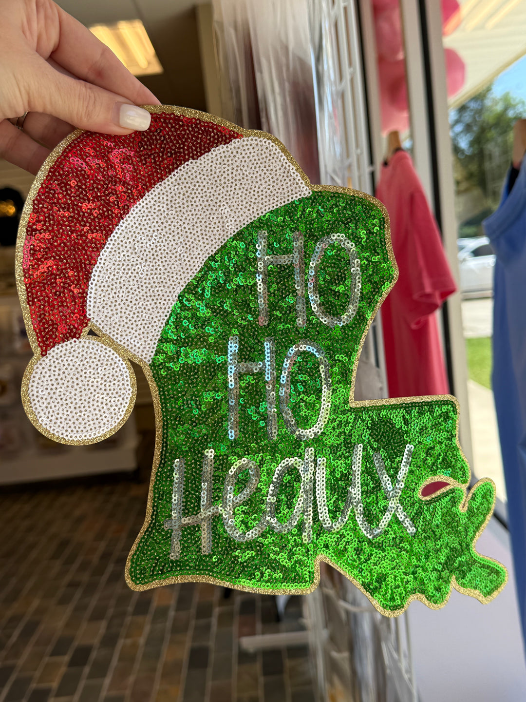 Ho Ho Heaux Santa LA Glitter & Sequin Patch