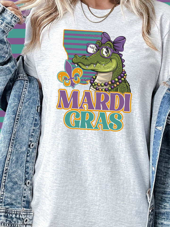 Mardi Gras Girl Gator Louisiana