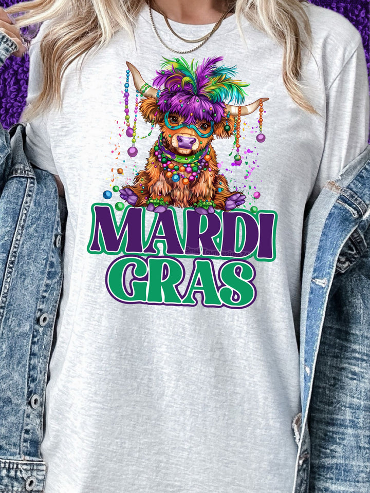Mardi Gras Highland Cow